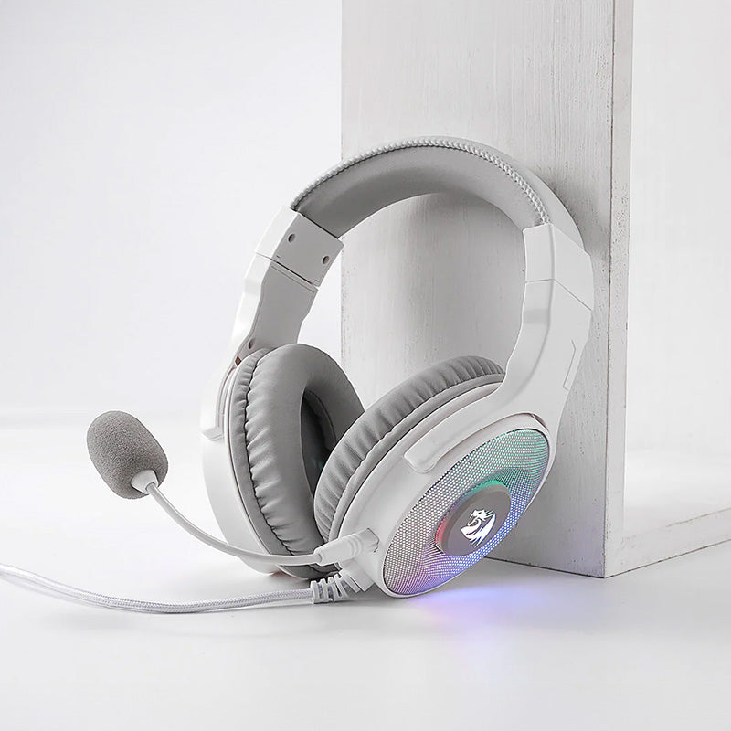 REDRAGON Over-Ear PANDORA USB (Power Only)|Aux (Mic and Headset) RGB Gaming Headset - White